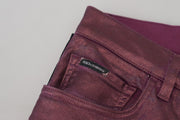 Elegant Magenta Cotton Trousers Dolce & Gabbana