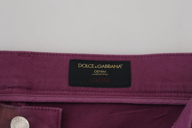 Elegant Magenta Cotton Trousers Dolce & Gabbana