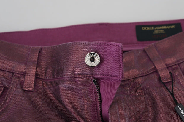 Elegant Magenta Cotton Trousers Dolce & Gabbana