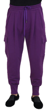 Elegant Purple Cotton Cargo Sweatpants Dolce & Gabbana