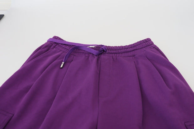 Elegant Purple Cotton Cargo Sweatpants Dolce & Gabbana