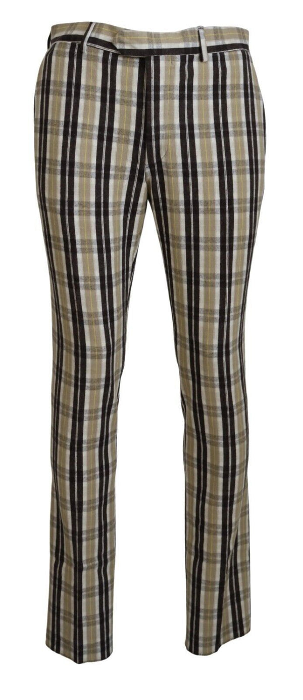 Chic Multicolor Checkered Cotton Pants BENCIVENGA