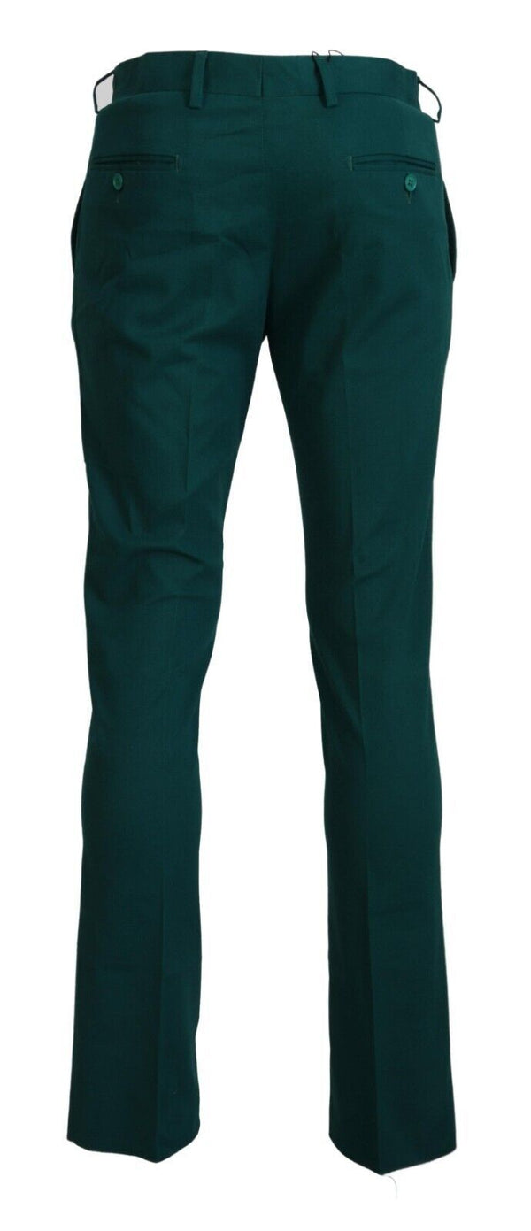 Elegantly Tailored Green Pure Cotton Pants BENCIVENGA