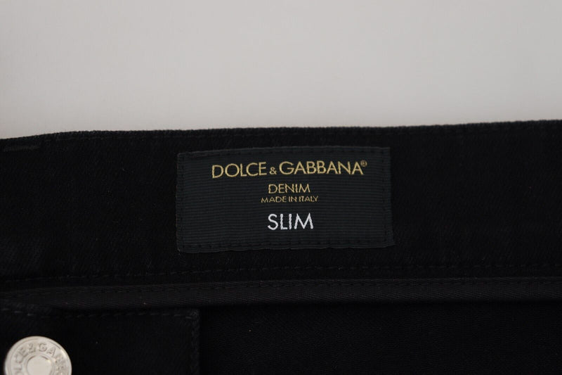 Elegant Black Gold Dust Jeans Dolce & Gabbana