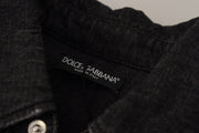 Elegant Grey Cotton Blend Casual Shirt Dolce & Gabbana