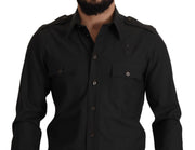 Elegant Slim Fit Dark Green Cotton Shirt Dolce & Gabbana