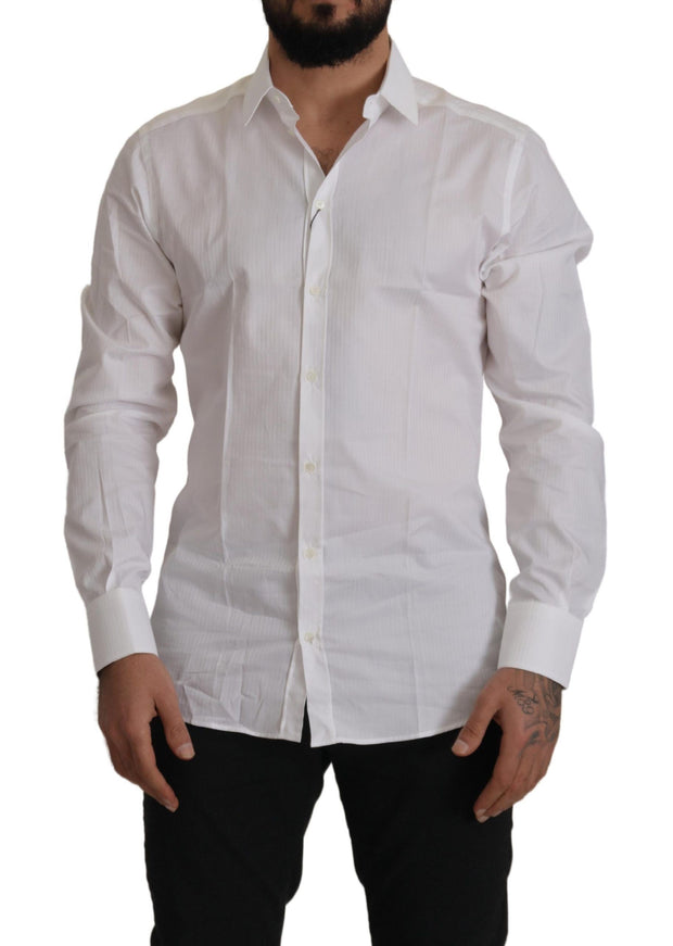 Elegant White Cotton Dress Shirt Dolce & Gabbana