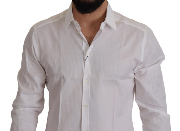 Elegant White Cotton Dress Shirt Dolce & Gabbana