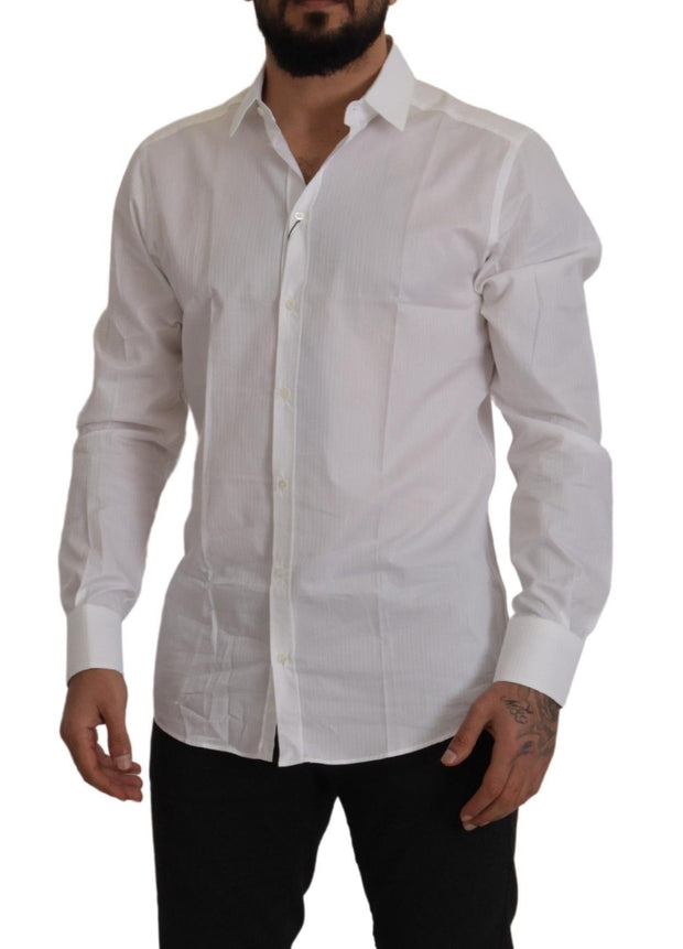 Elegant White Cotton Dress Shirt Dolce & Gabbana