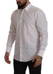 Elegant Slim Fit White Martini Dress Shirt Dolce & Gabbana