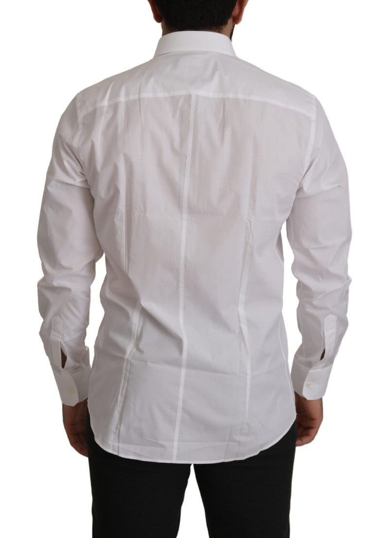 Elegant Slim Fit White Martini Dress Shirt Dolce & Gabbana