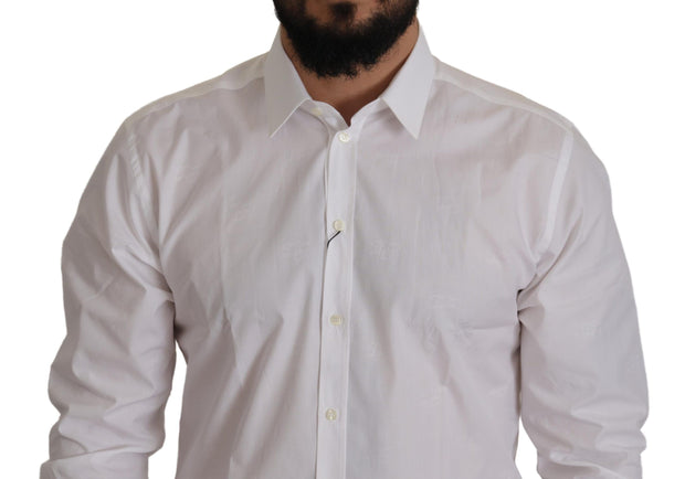 Elegant Slim Fit White Martini Dress Shirt Dolce & Gabbana