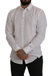 Elegant Slim Fit White Martini Dress Shirt Dolce & Gabbana