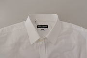 Elegant Slim Fit White Martini Dress Shirt Dolce & Gabbana