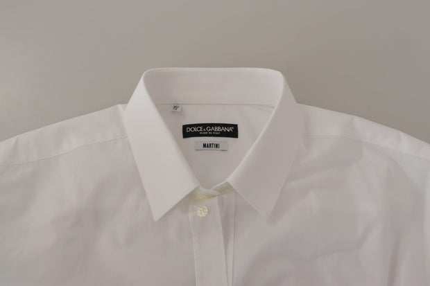 Elegant Slim Fit White Martini Dress Shirt Dolce & Gabbana