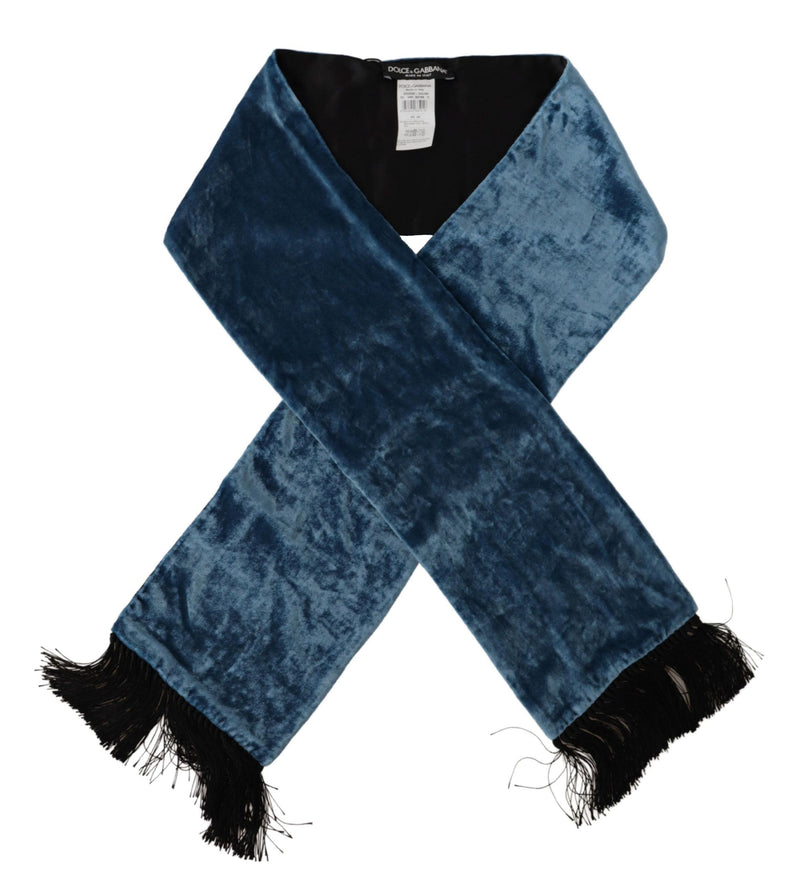 Elegant Silk Men's Scarf in Regal Blue Dolce & Gabbana