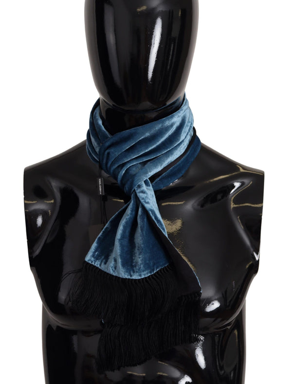 Elegant Silk Men's Scarf in Regal Blue Dolce & Gabbana