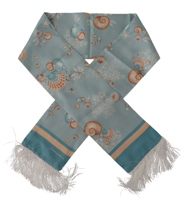 Elegant Silk Scarf with Shell Motif Dolce & Gabbana