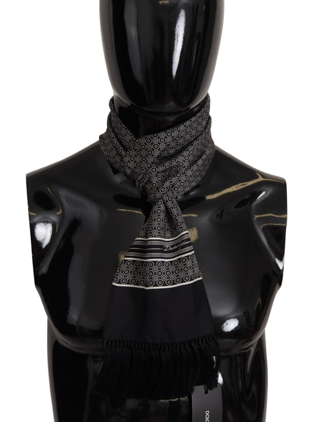 Elegant Geometric Silk Men's Scarf Dolce & Gabbana