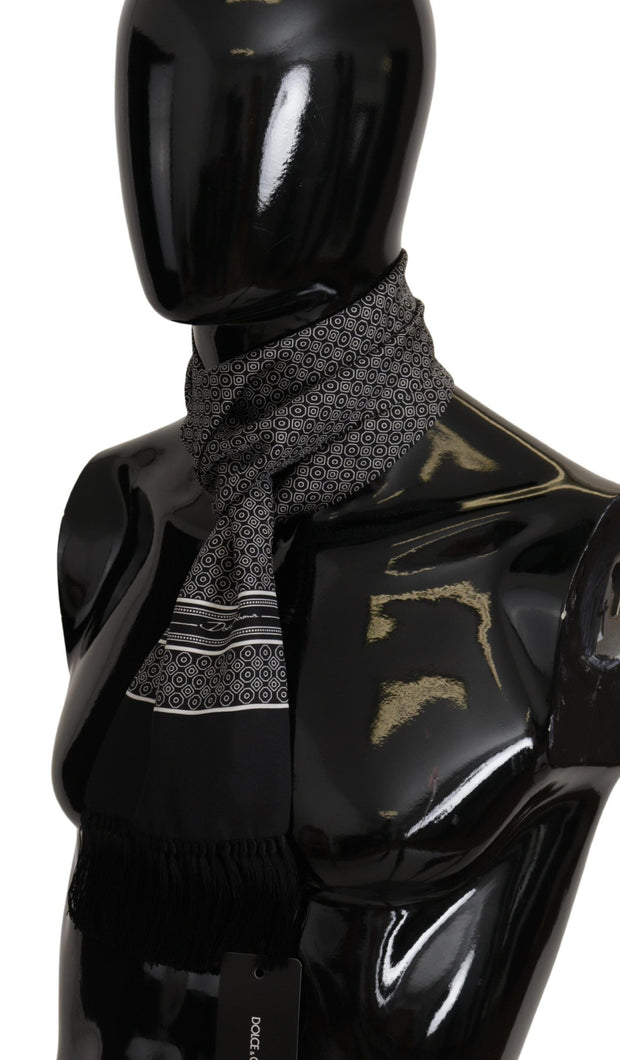 Elegant Geometric Silk Men's Scarf Dolce & Gabbana