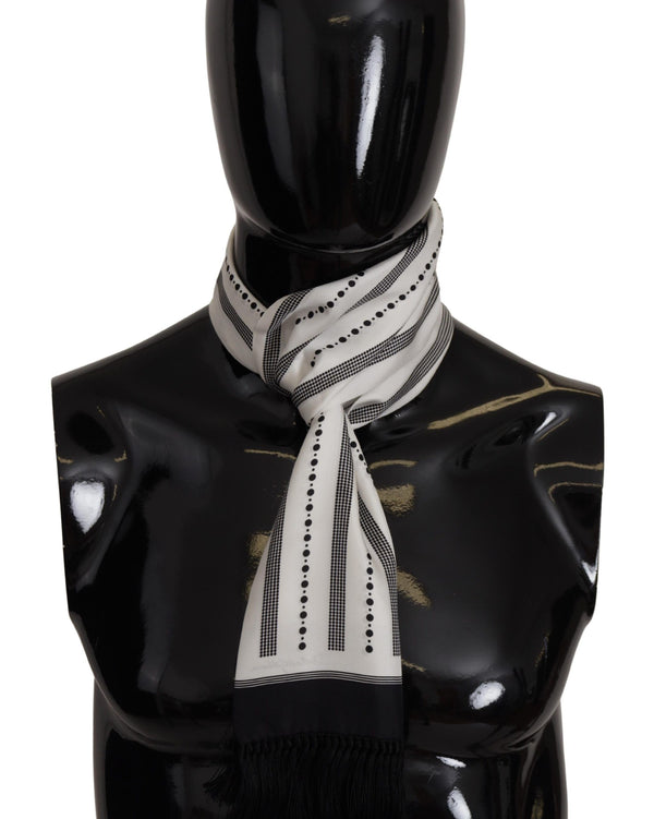 Elegant Monochrome Silk Men's Scarf Dolce & Gabbana