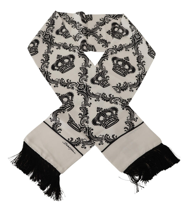 Royal Crown Printed Silk Men's Scarf Dolce & Gabbana