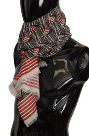 Elegant Striped Linen Men's Scarf Dolce & Gabbana