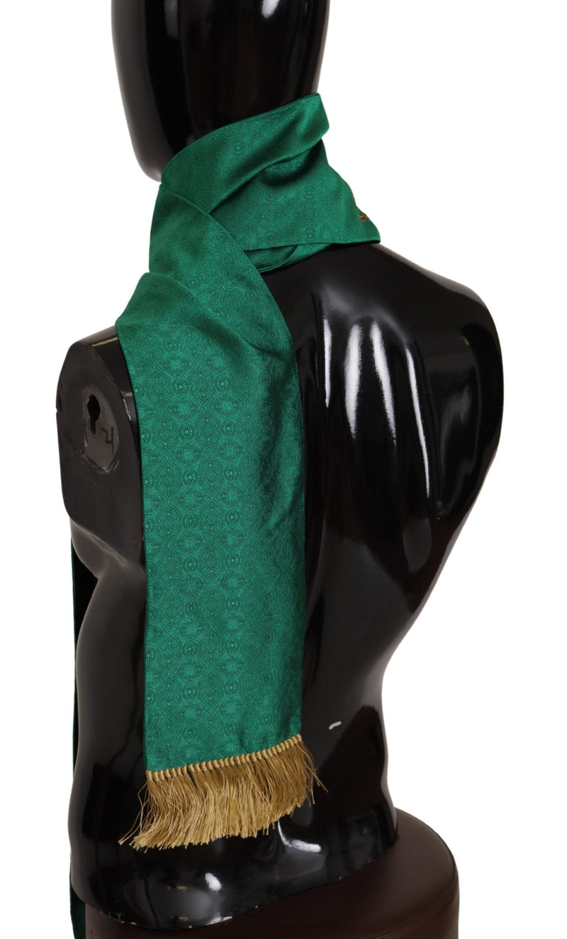 Elegant Green Silk Blend Men's Scarf Dolce & Gabbana