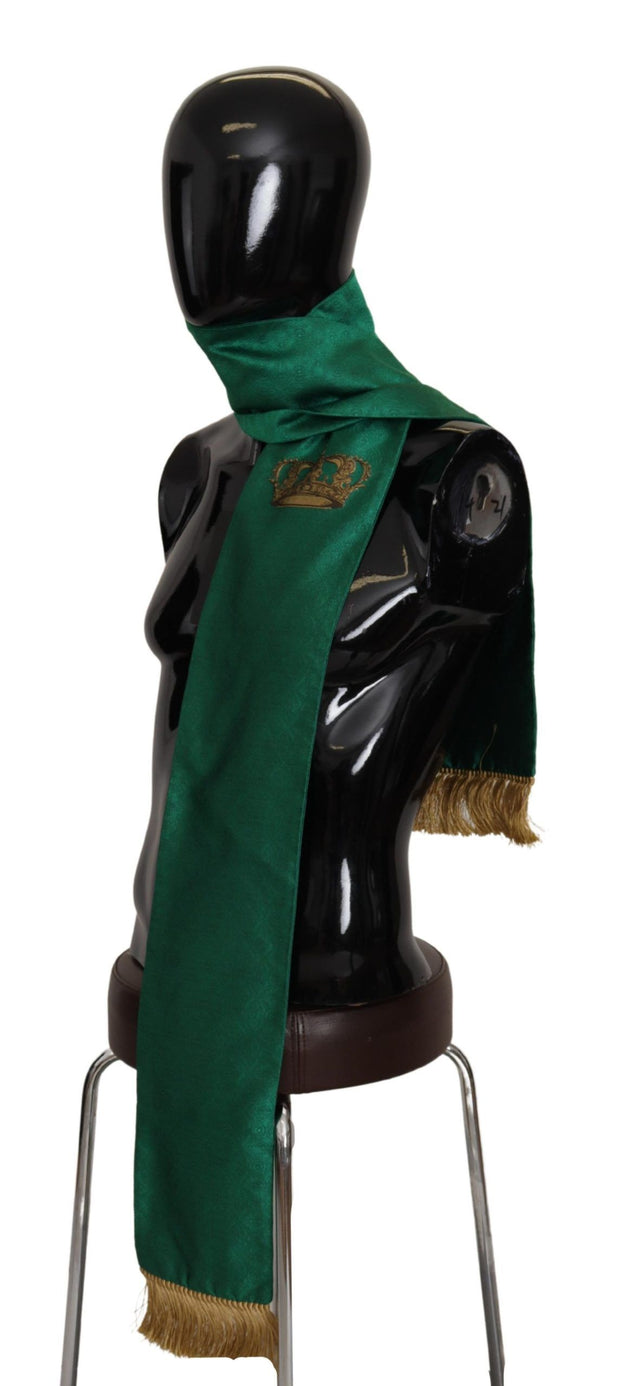 Elegant Green Silk Blend Men's Scarf Dolce & Gabbana