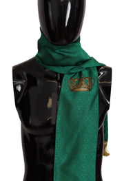 Elegant Green Silk Blend Men's Scarf Dolce & Gabbana