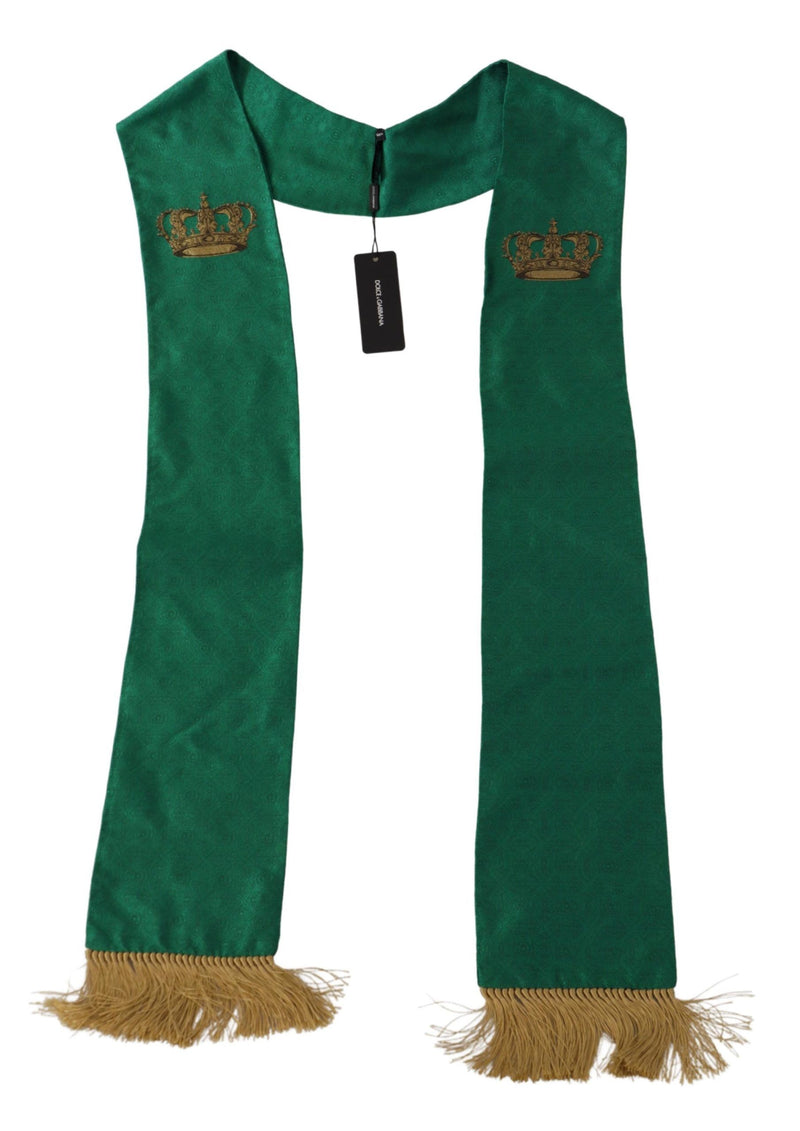 Elegant Green Silk Blend Men's Scarf Dolce & Gabbana