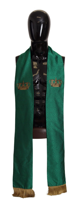 Elegant Green Silk Blend Men's Scarf Dolce & Gabbana