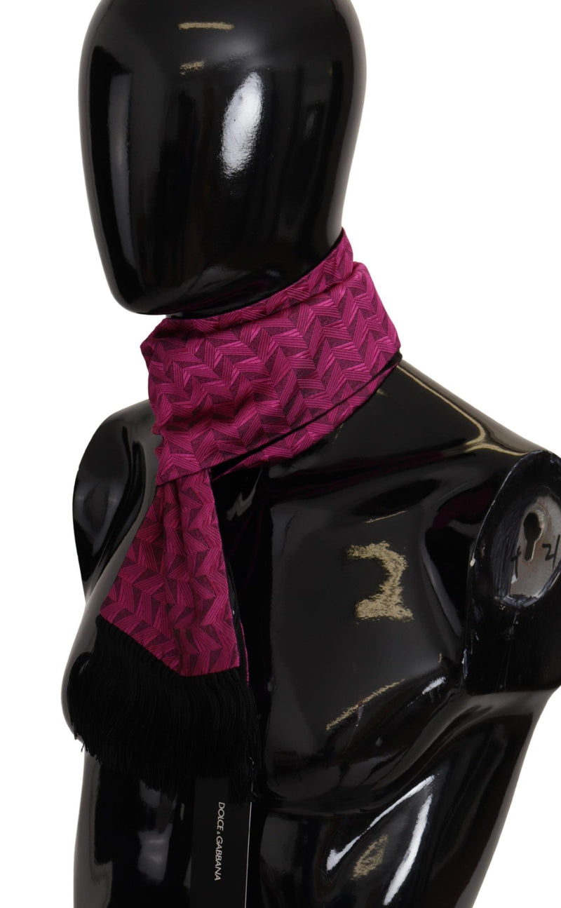 Elegant Magenta Silk Men's Scarf Wrap Dolce & Gabbana