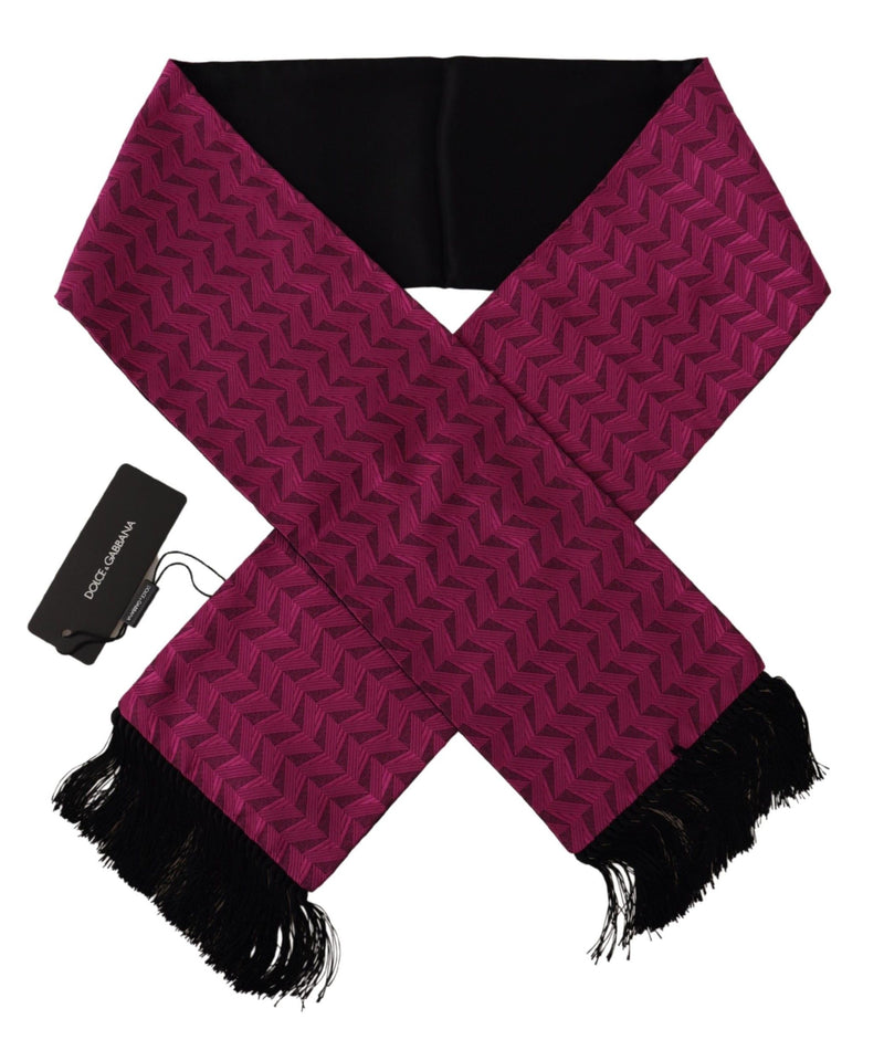 Elegant Magenta Silk Men's Scarf Wrap Dolce & Gabbana