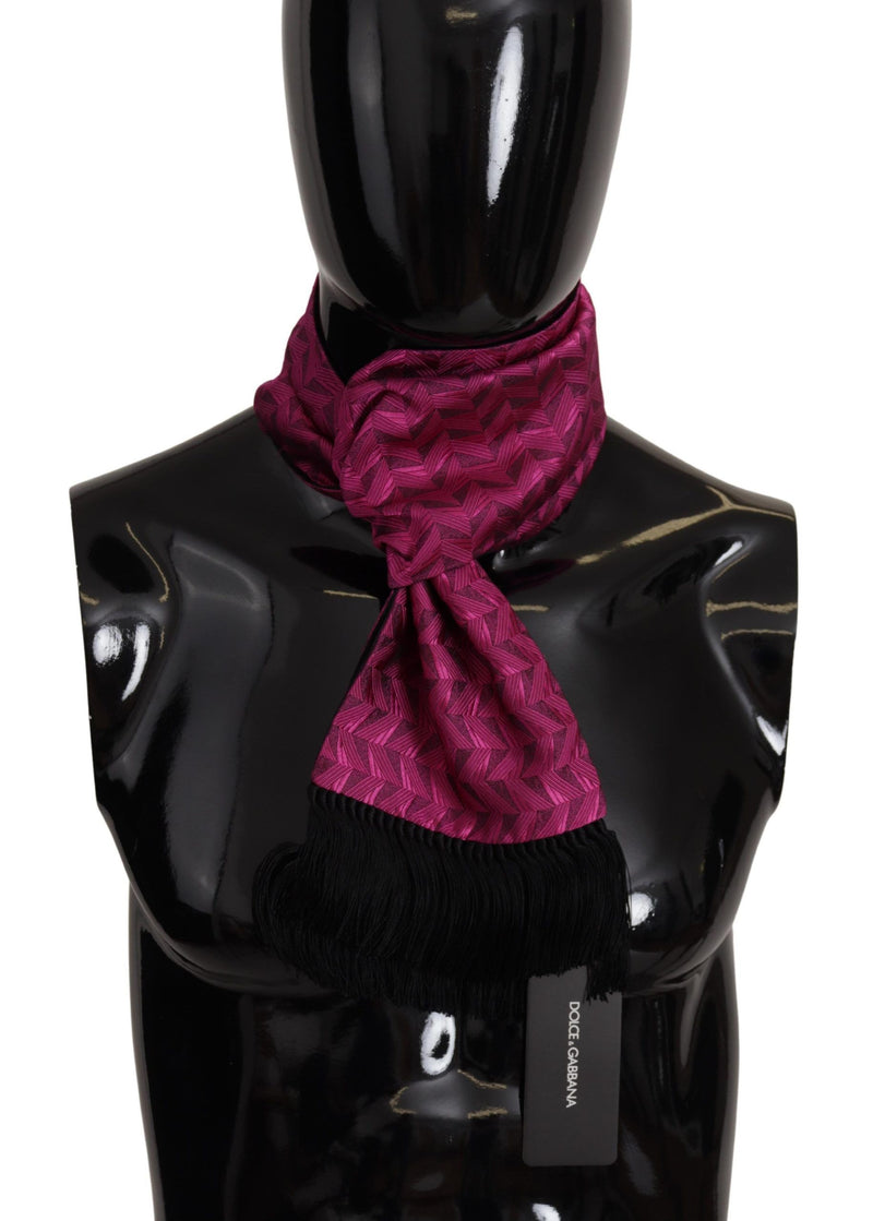 Elegant Magenta Silk Men's Scarf Wrap Dolce & Gabbana