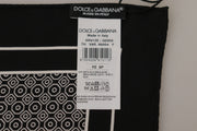 Elegant Black Silk Geometric Scarf for Men Dolce & Gabbana