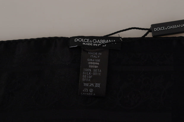 Elegant Silk Men's Square Scarf Wrap Dolce & Gabbana