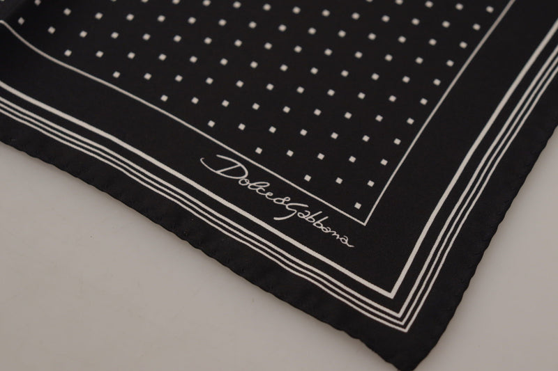 Elegant Black Silk Polka Dot Men's Scarf Dolce & Gabbana