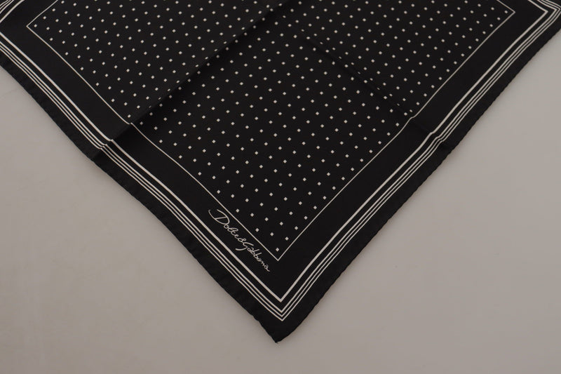 Elegant Black Silk Polka Dot Men's Scarf Dolce & Gabbana