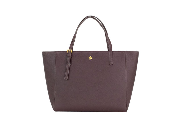 Emerson Small Tempranillo Saffiano Leather Tote Handbag Tory Burch