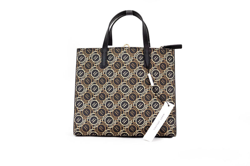 Mini Grind Signet Printed Leather Crossbody Tote Handbag Purse Marc Jacobs