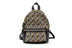 Signet Mini Black Logo Printed Leather Shoulder Backpack Bookbag Marc Jacobs