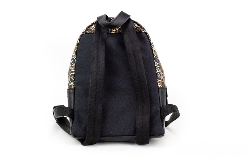 Signet Mini Black Logo Printed Leather Shoulder Backpack Bookbag Marc Jacobs