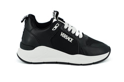 Elegant Monochrome Leather Sneakers Versace