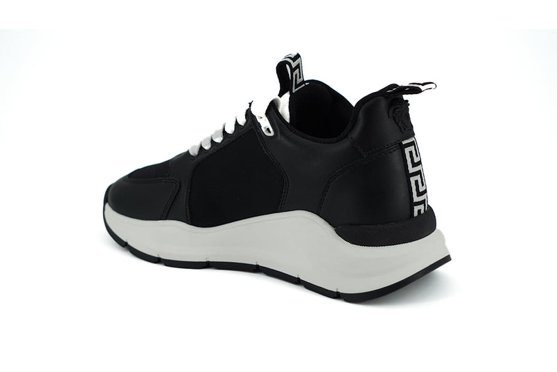 Elegant Monochrome Leather Sneakers Versace