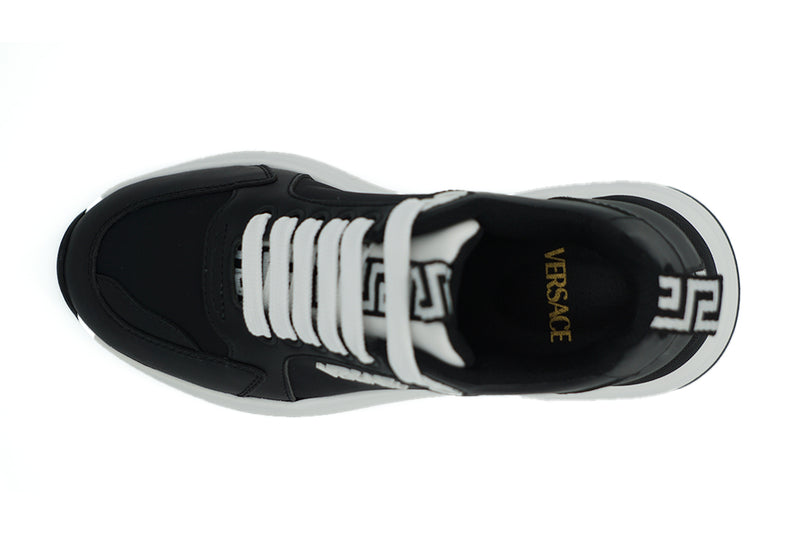 Elegant Monochrome Leather Sneakers Versace