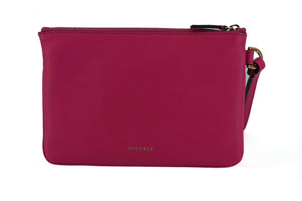 Elegant Pink Leather Pouch Clutch Versace