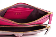 Elegant Pink Leather Pouch Clutch Versace