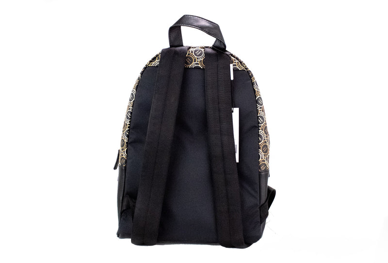 Signet Medium Black Logo Printed Leather Shoulder Backpack Bookbag Marc Jacobs