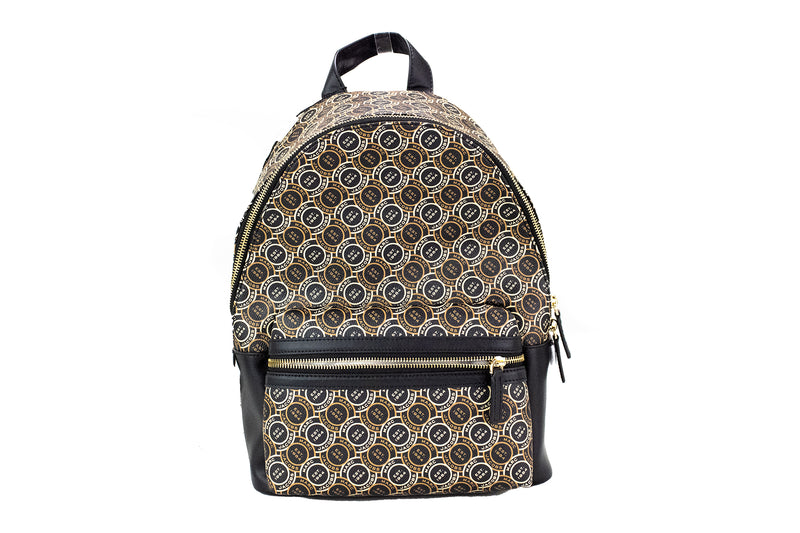 Signet Medium Black Logo Printed Leather Shoulder Backpack Bookbag Marc Jacobs